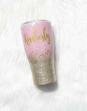 Load image into Gallery viewer, Blush Pink and Gold Glitter Ombre Tumbler