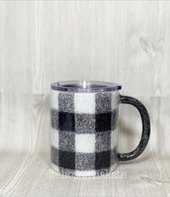 Load image into Gallery viewer, Cookies and Cream Plaid Glitter Tumbler