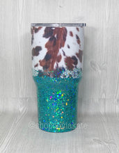 Load image into Gallery viewer, Cowhide Glitter Ombre Tumbler