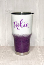 Load image into Gallery viewer, Snow White and Orchid Ombré Glitter Tumbler