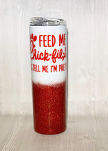 Load image into Gallery viewer, Eat More Chikin Skinny Glitter Tumbler