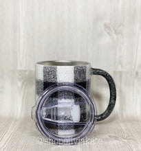 Load image into Gallery viewer, Cookies and Cream Plaid Glitter Tumbler