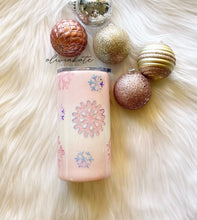 Load image into Gallery viewer, Pink Snowflake Glitter Tumbler