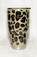 Load image into Gallery viewer, Leopard Print Glitter Tumbler