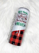 Load image into Gallery viewer, Christmas and Coffee Glitter Tumbler
