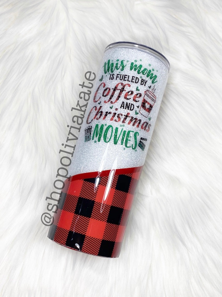 Christmas and Coffee Glitter Tumbler