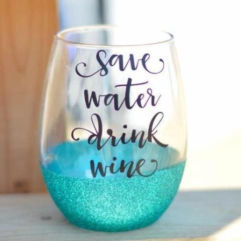 Save Water Drink Wine Glass – Olivia Kate Designs