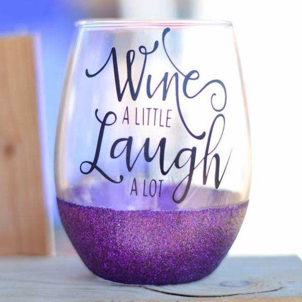 Wine a Little, Laugh a lot Wine Glass