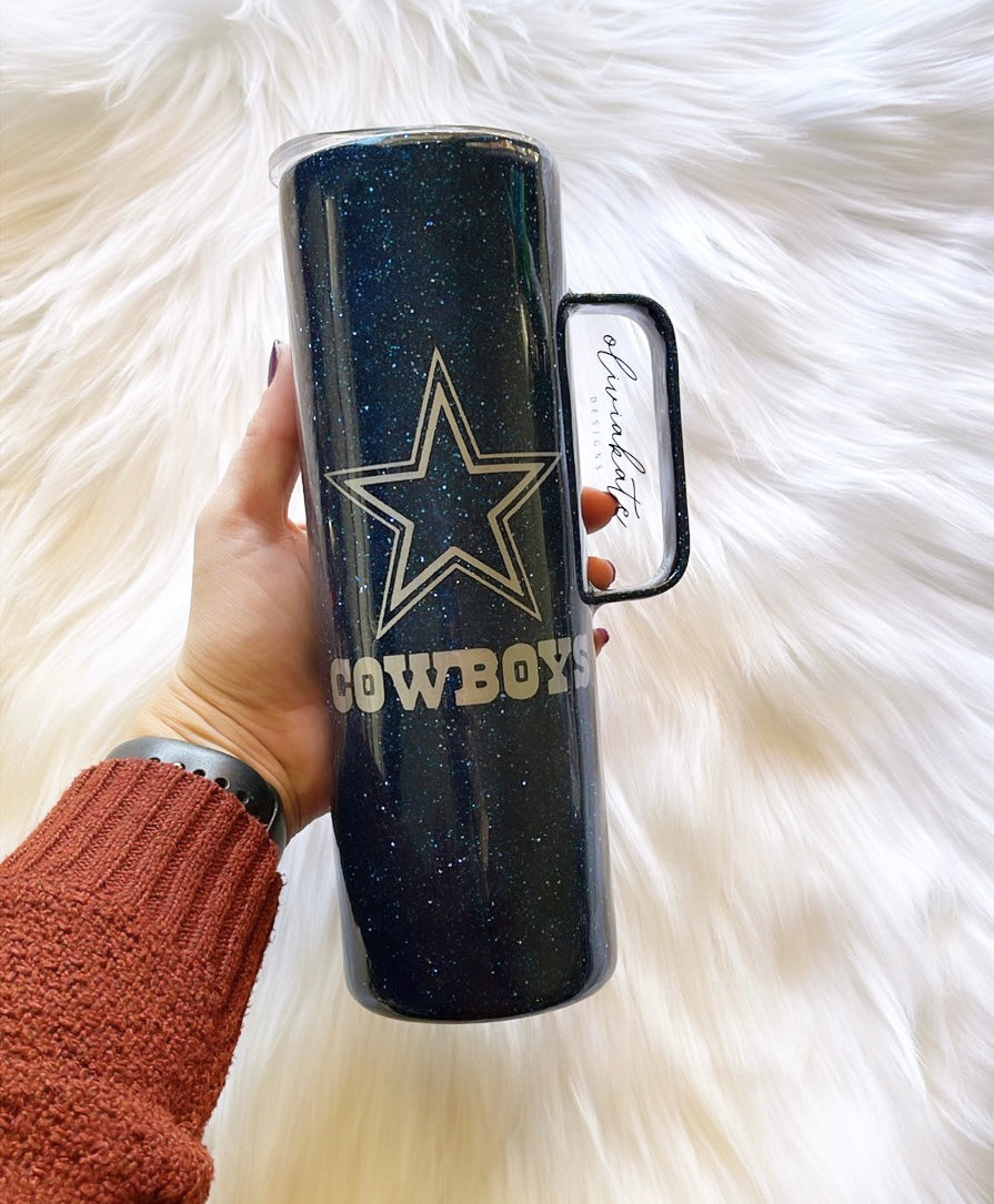 Dallas Cowboys Glitter Tumbler READY TO SHIP