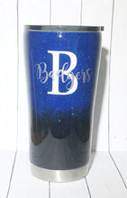 Load image into Gallery viewer, Blue and Black Glitter Tumbler
