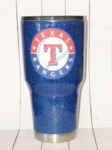 Load image into Gallery viewer, Texas Rangers Glitter Tumbler
