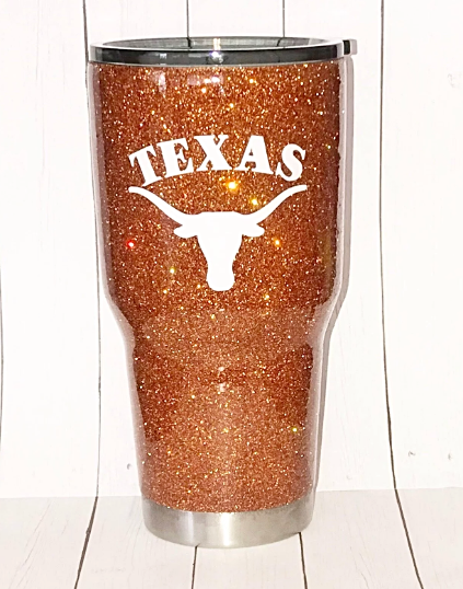 UT Longhorns Glitter Tumbler