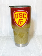 Load image into Gallery viewer, University of Southern California Ombre Glitter Tumbler
