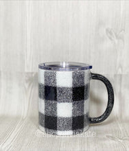 Load image into Gallery viewer, Cookies and Cream Plaid Glitter Tumbler
