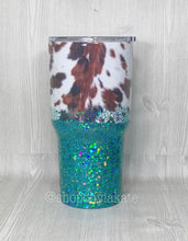 Load image into Gallery viewer, Cowhide Glitter Ombre Tumbler
