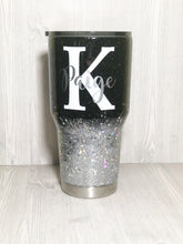Load image into Gallery viewer, Black and Silver Chunky Glitter Tumbler
