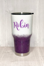 Load image into Gallery viewer, Snow White and Orchid Ombré Glitter Tumbler
