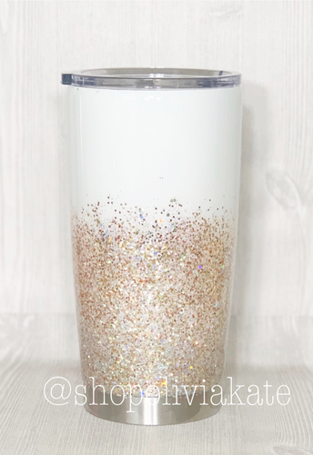 LV Rose Gold Glitter Tumbler – Olivia Kate Designs