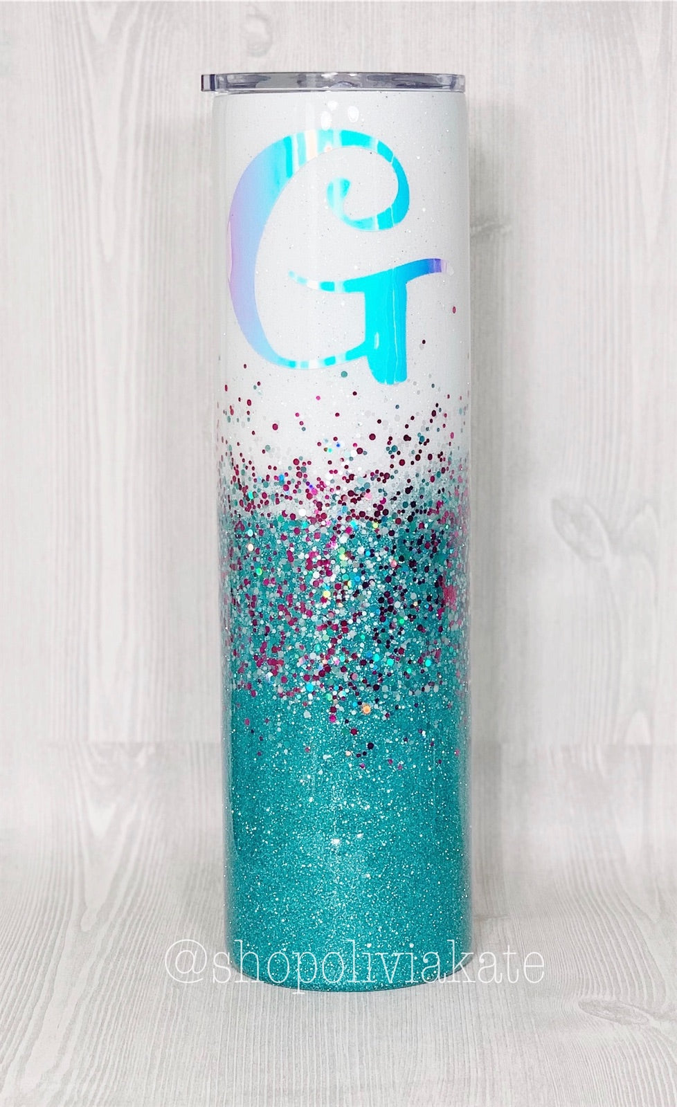 Color me Teal Glitter Tumbler