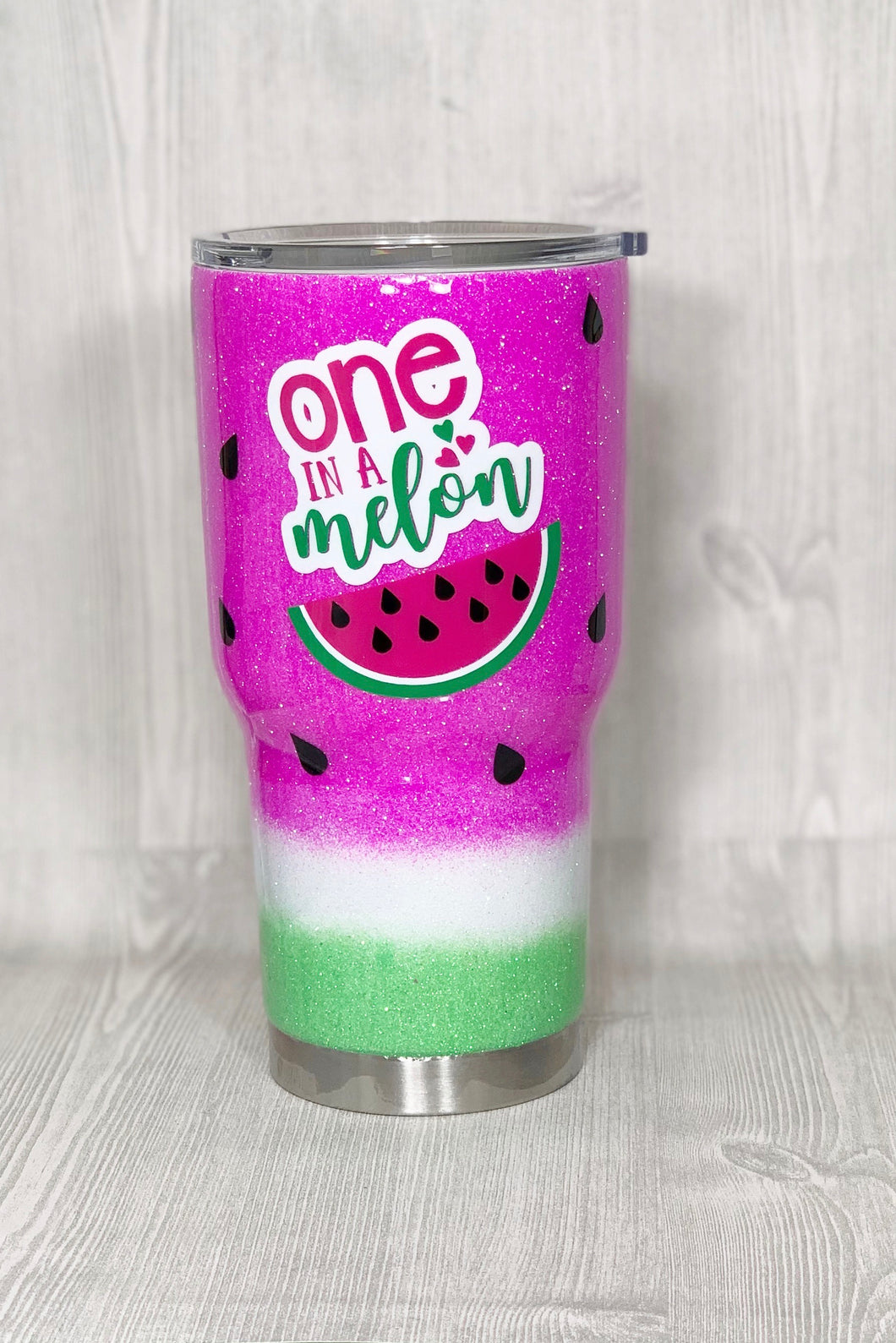 Watermelon Glitter Tumbler