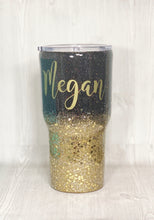 Load image into Gallery viewer, Gold and Black Glitter Tumbler
