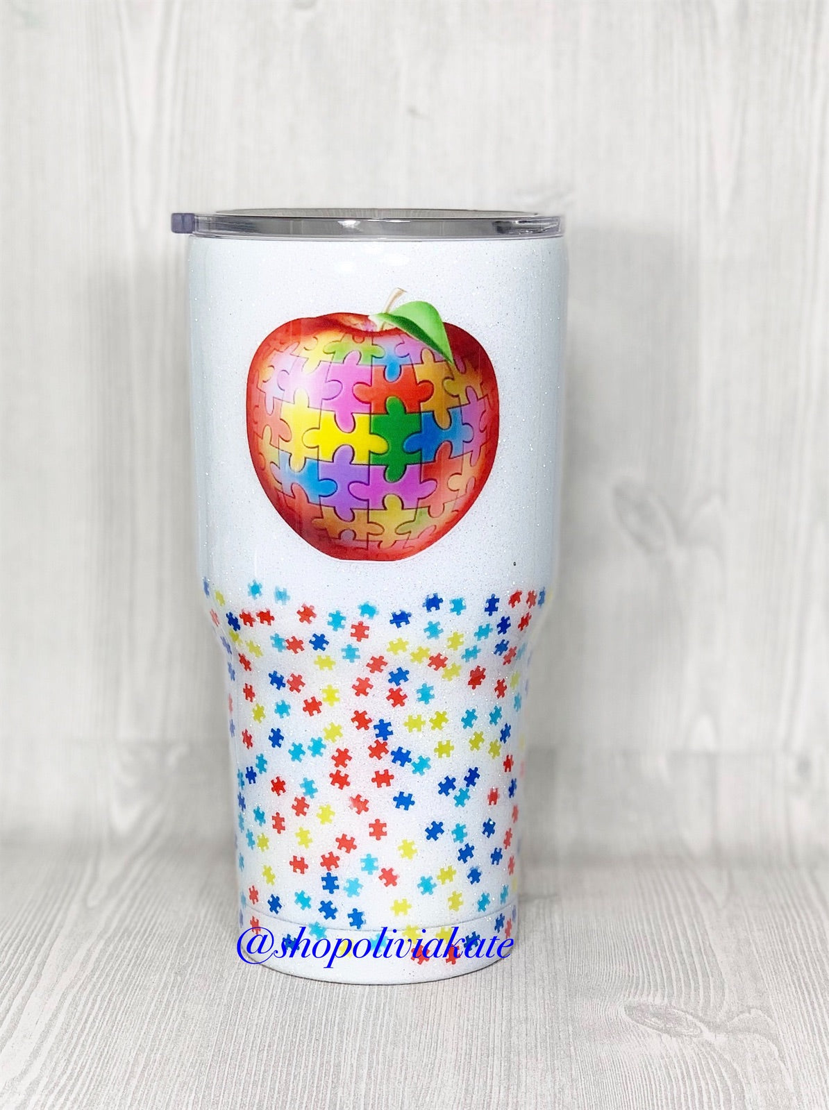 Teacher Puzzle Glitter Tumbler – Olivia Kate Designs