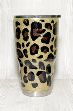 Load image into Gallery viewer, Leopard Print Glitter Tumbler
