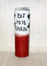 Load image into Gallery viewer, Eat More Chikin Skinny Glitter Tumbler
