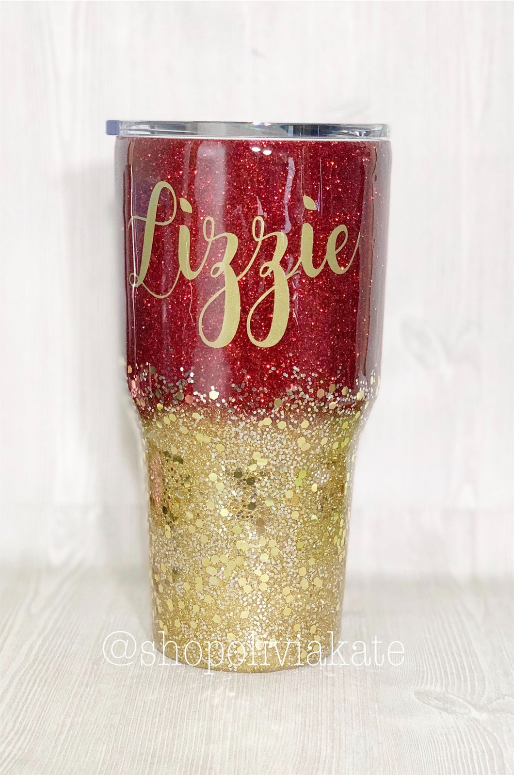 Gold and Burgundy Tumbler