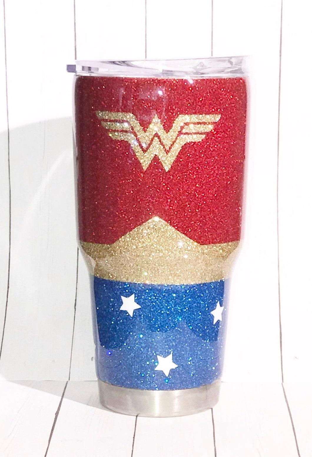 Wonder Woman Glitter Tumbler