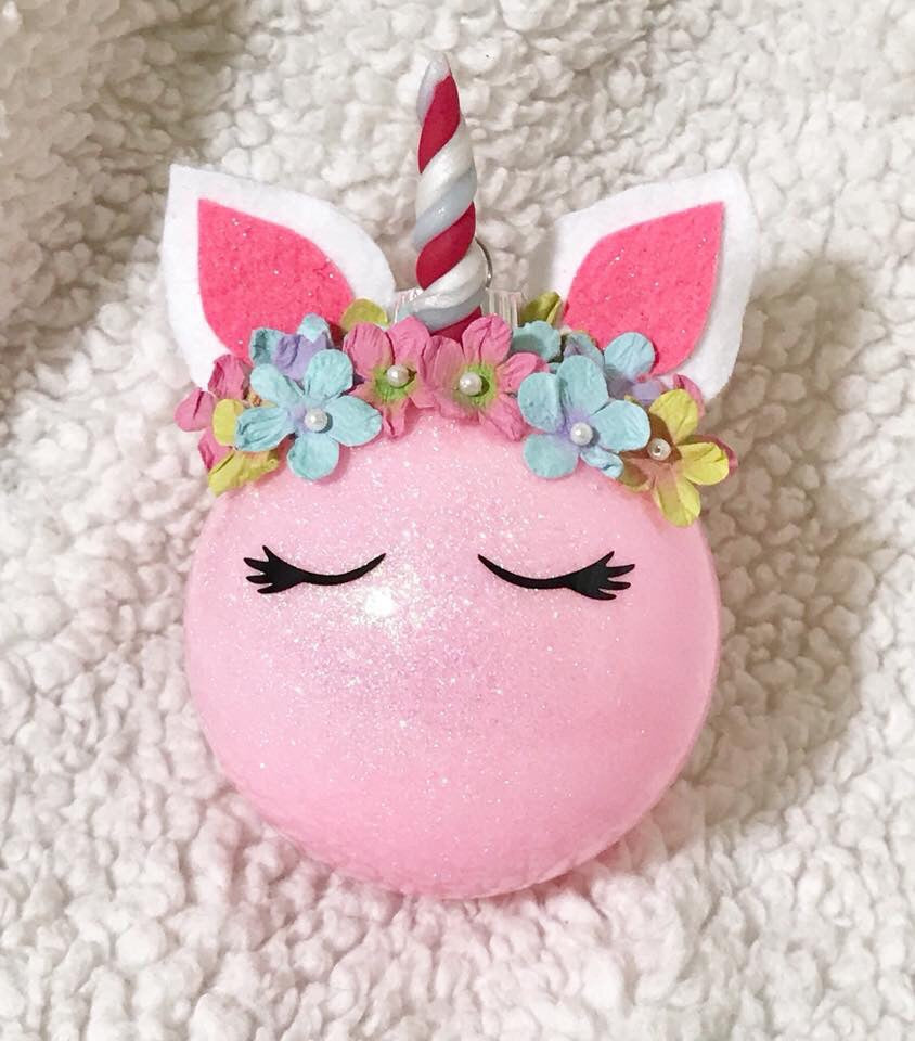Light Pink Unicorn Inspired Ornament