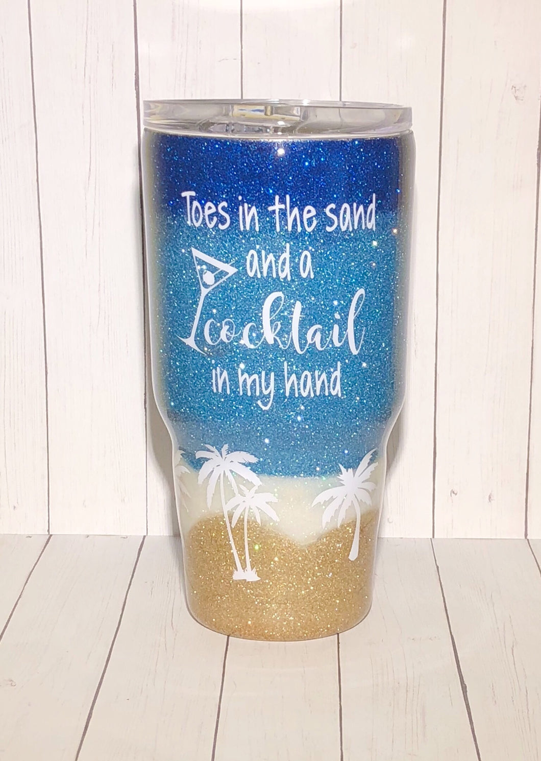 Toes in the sand beach tumbler